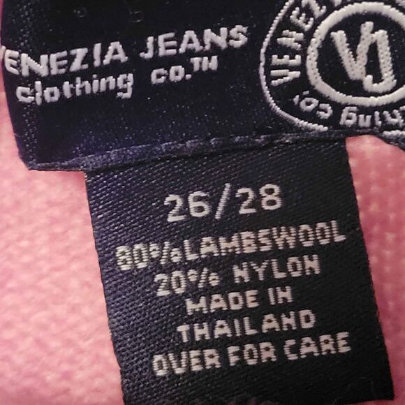 Women's Size 26/28 Venezia 80% Lambswool Pink Plum Long Sleeve Sweater - Picture 3 of 4